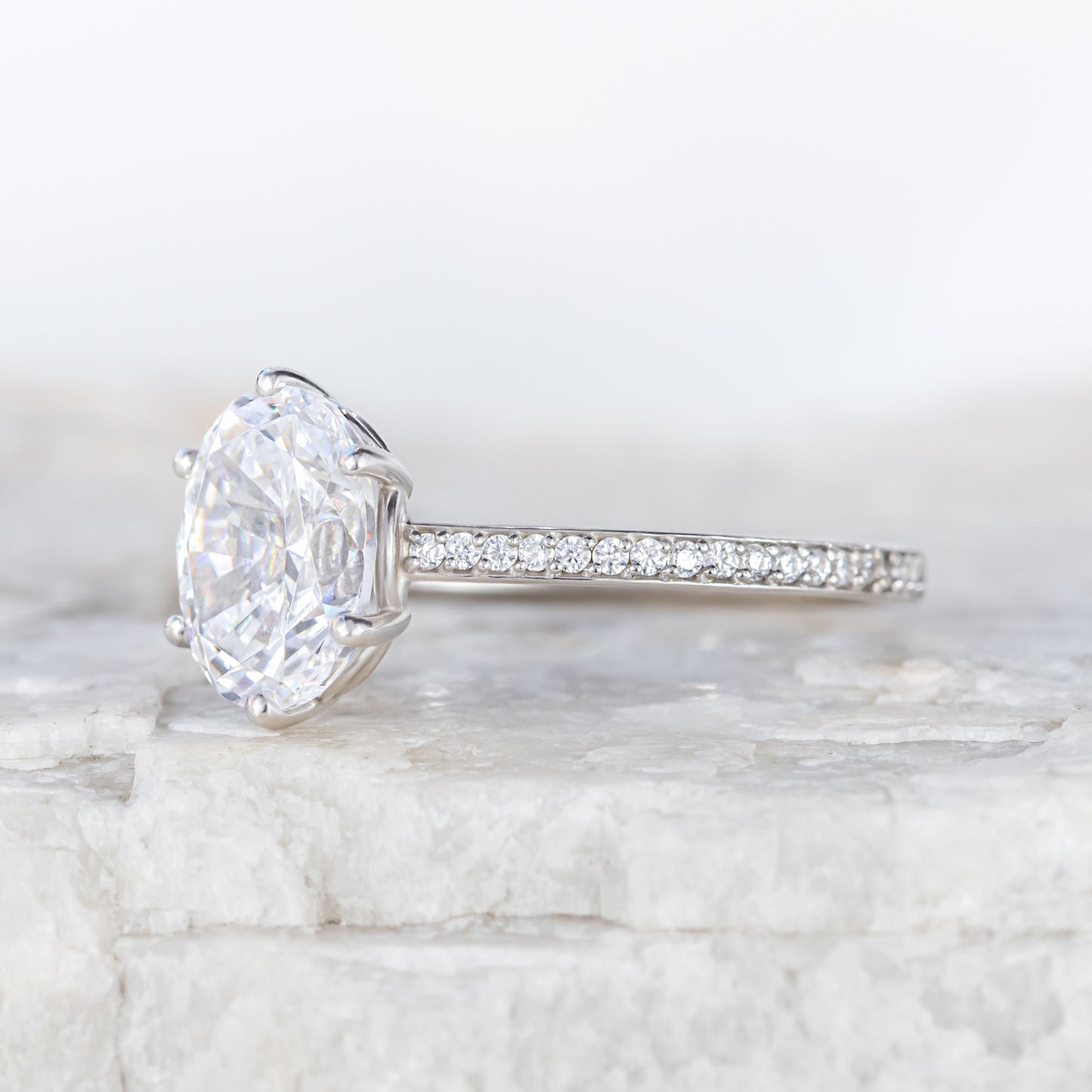 2 CT Round Three Stones Lab Grown Diamond Engagement Ring