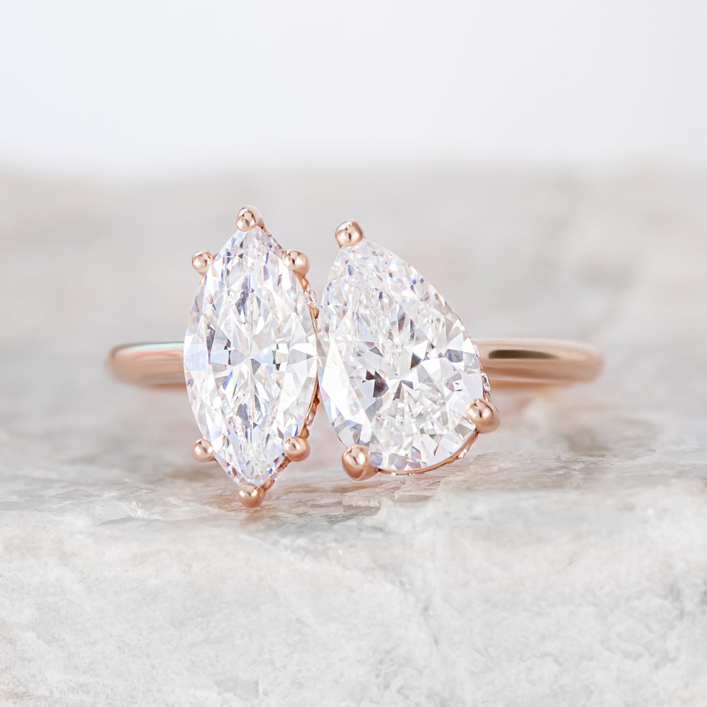 2 CT Round Three Stones Lab Grown Diamond Engagement Ring