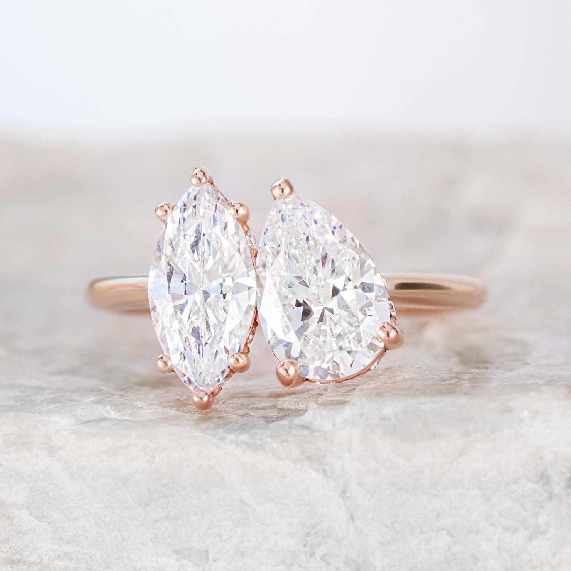 2 CT Round Three Stones Lab Grown Diamond Engagement Ring