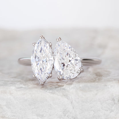 2 CT Round Three Stones Lab Grown Diamond Engagement Ring