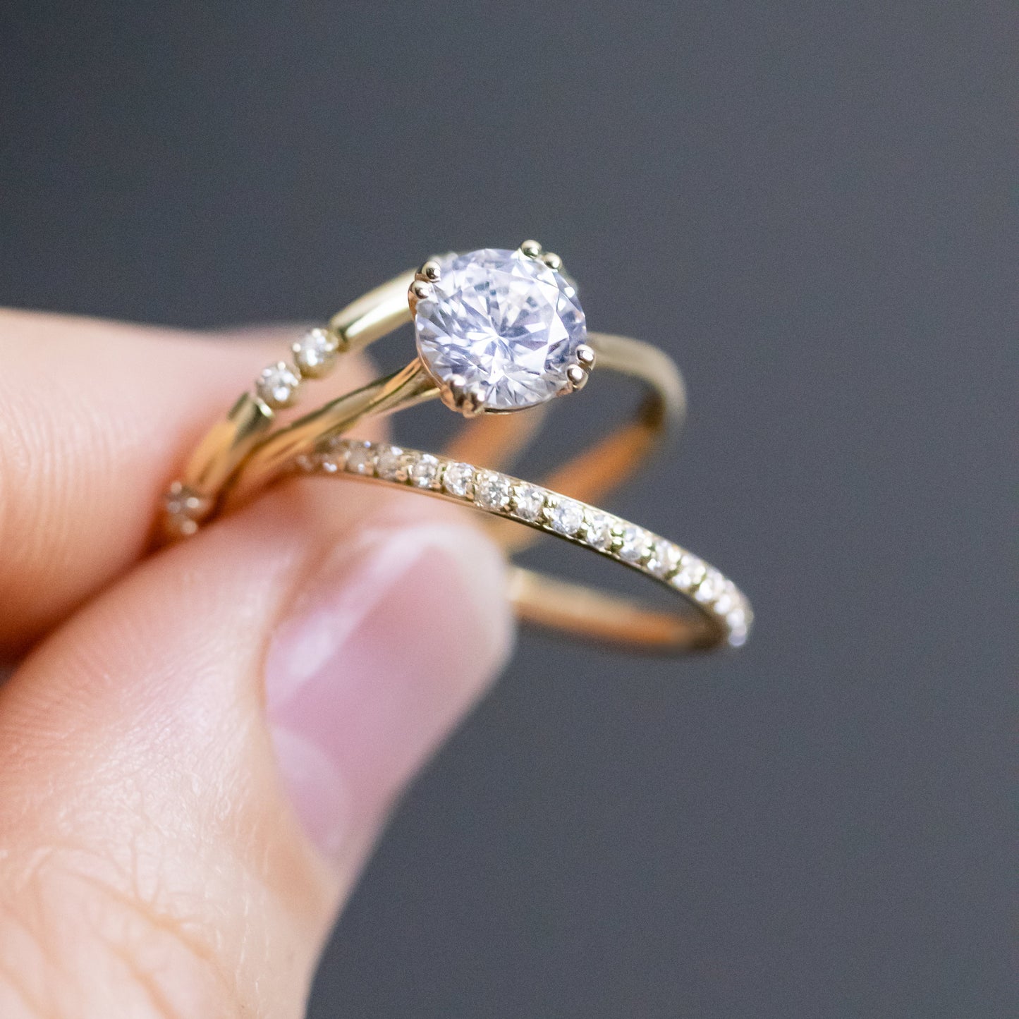 2 CT Round Three Stones Lab Grown Diamond Engagement Ring