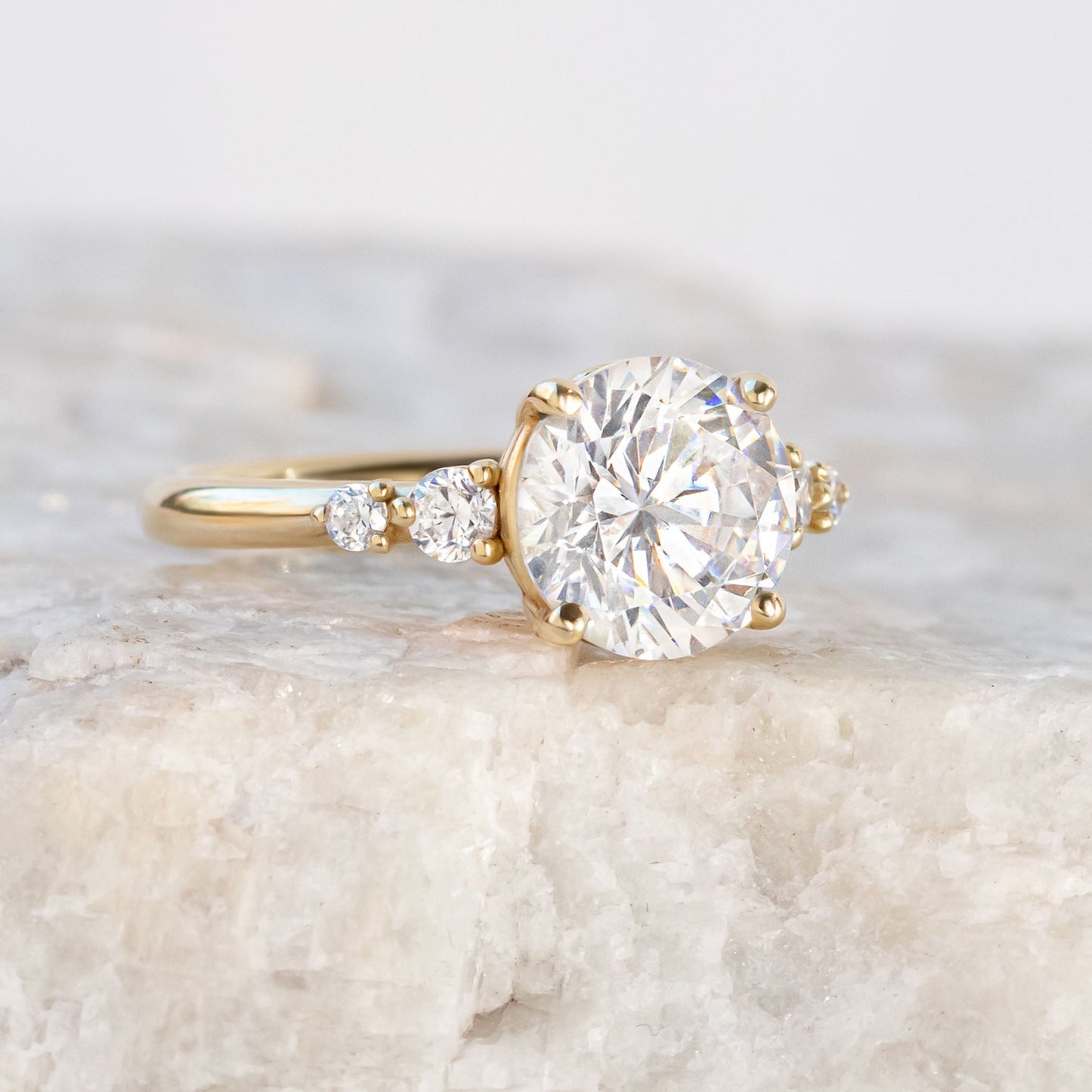 2 CT Round Three Stones Lab Grown Diamond Engagement Ring