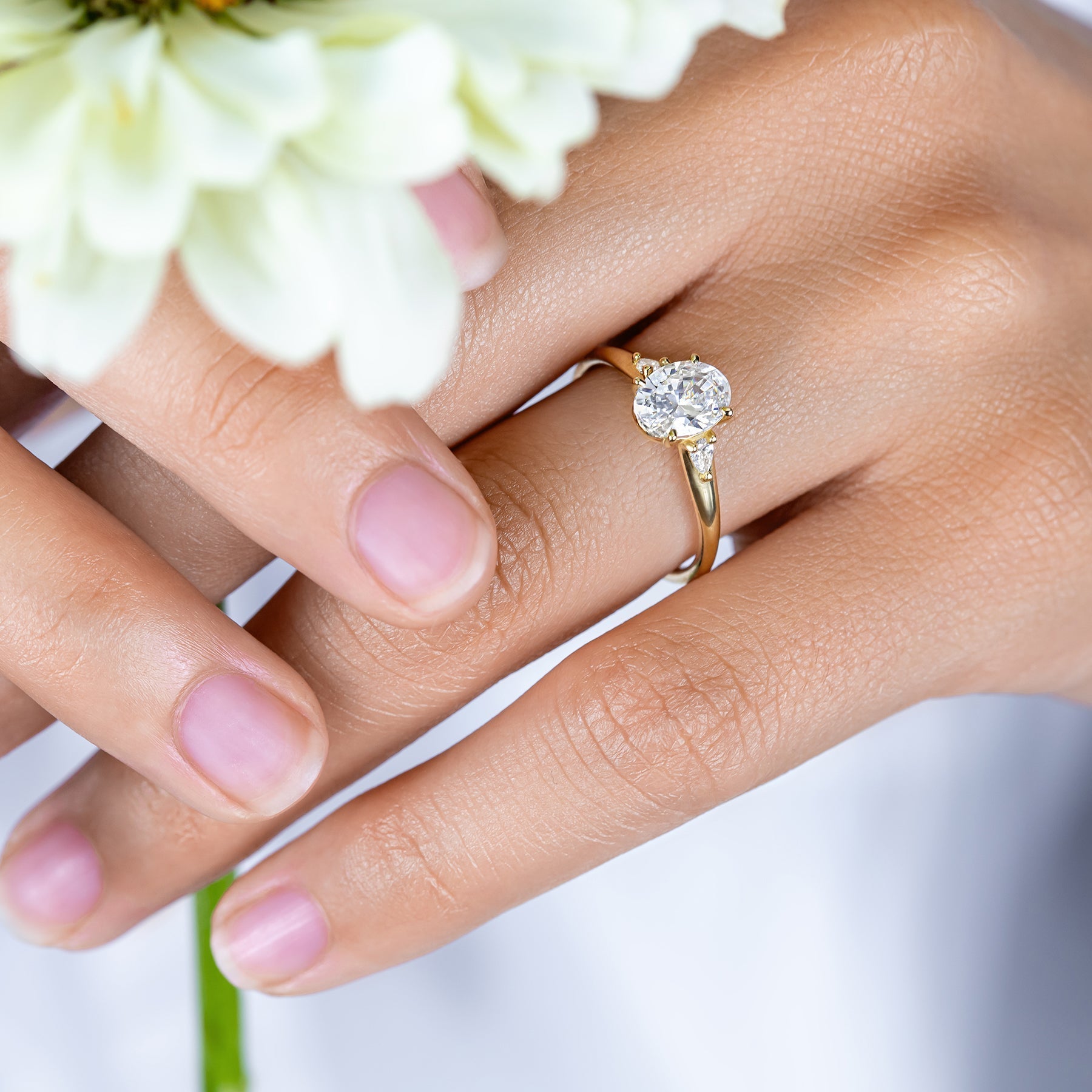 2 CT Round Three Stones Lab Grown Diamond Engagement Ring