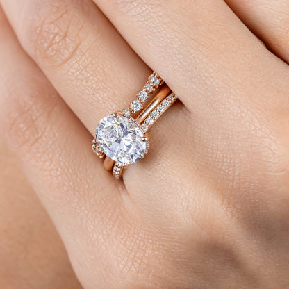 2 CT Round Three Stones Lab Grown Diamond Engagement Ring