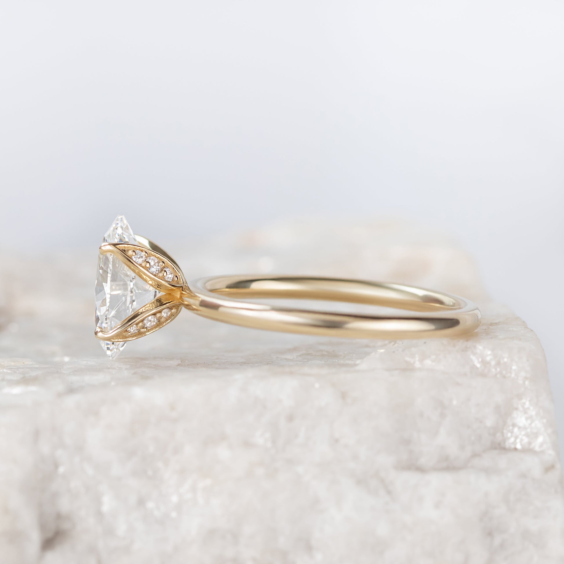 2 CT Round Three Stones Lab Grown Diamond Engagement Ring