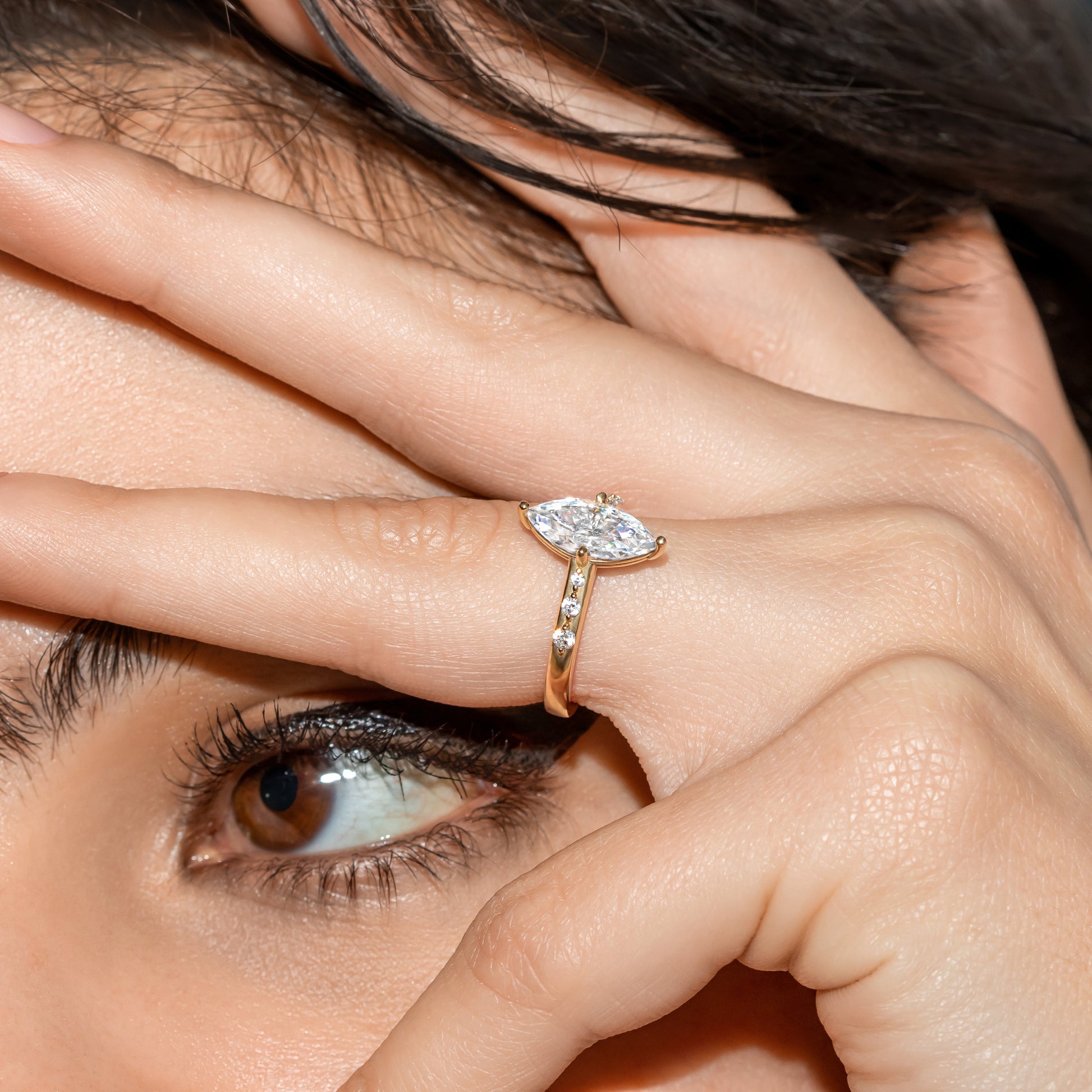 2 CT Round Three Stones Lab Grown Diamond Engagement Ring