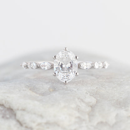2 CT Round Three Stones Lab Grown Diamond Engagement Ring