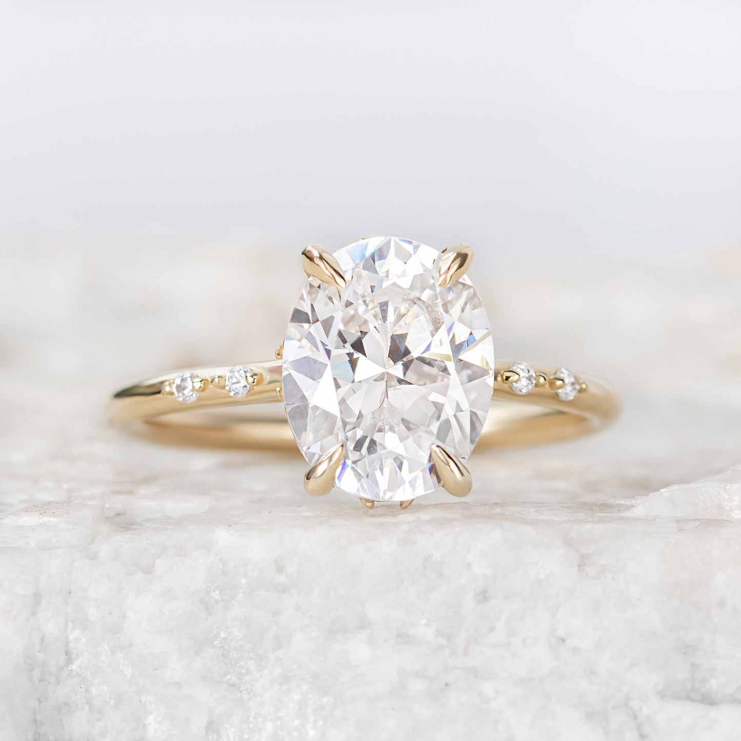 2 CT Round Three Stones Lab Grown Diamond Engagement Ring
