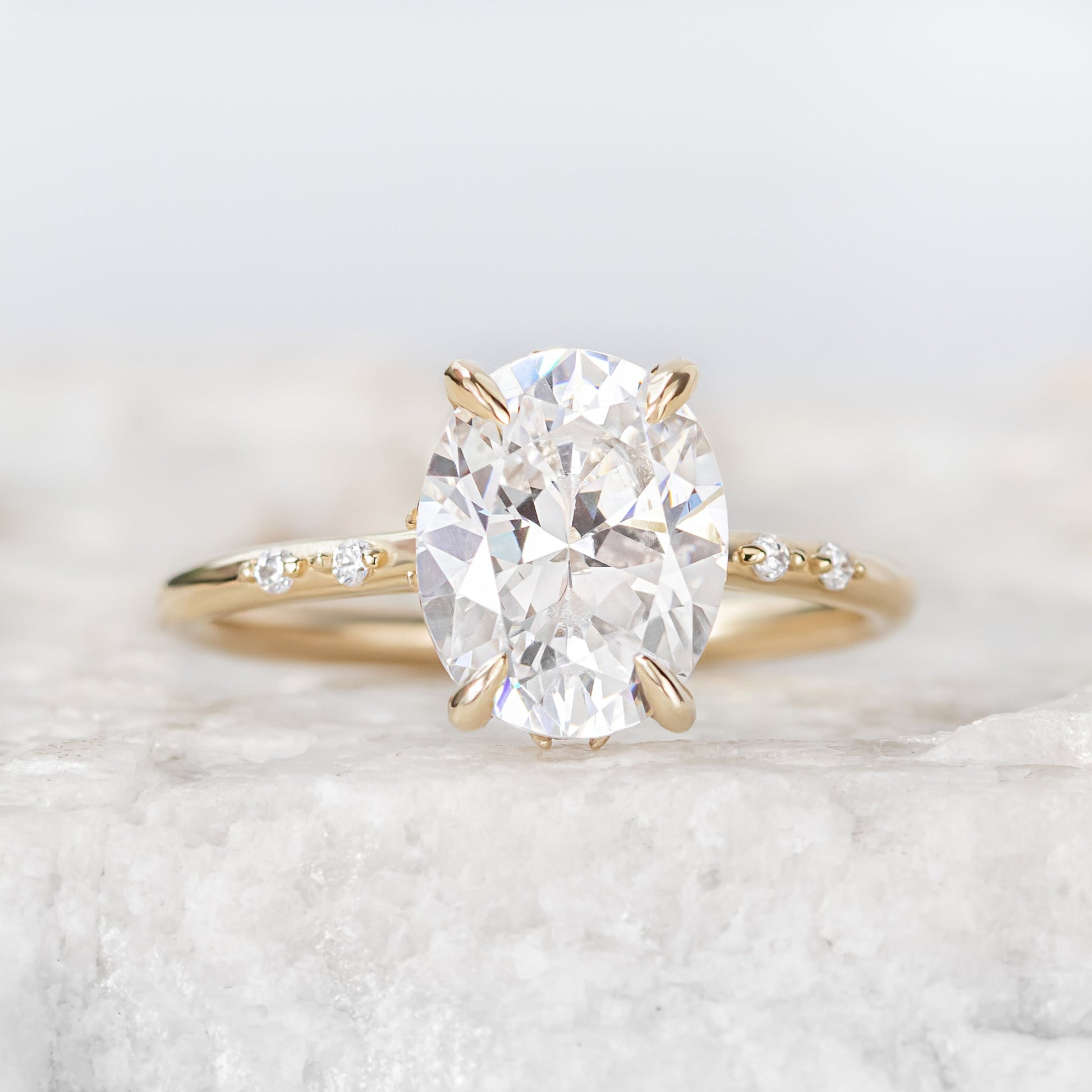 2 CT Round Three Stones Lab Grown Diamond Engagement Ring