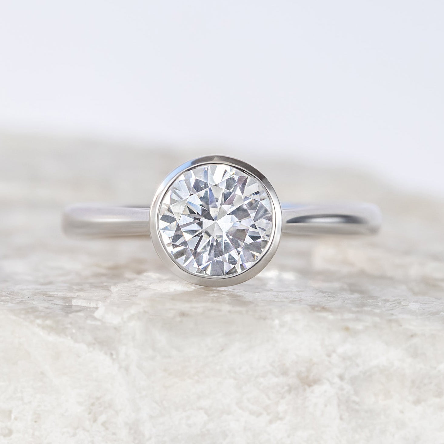 2 CT Round Three Stones Lab Grown Diamond Engagement Ring