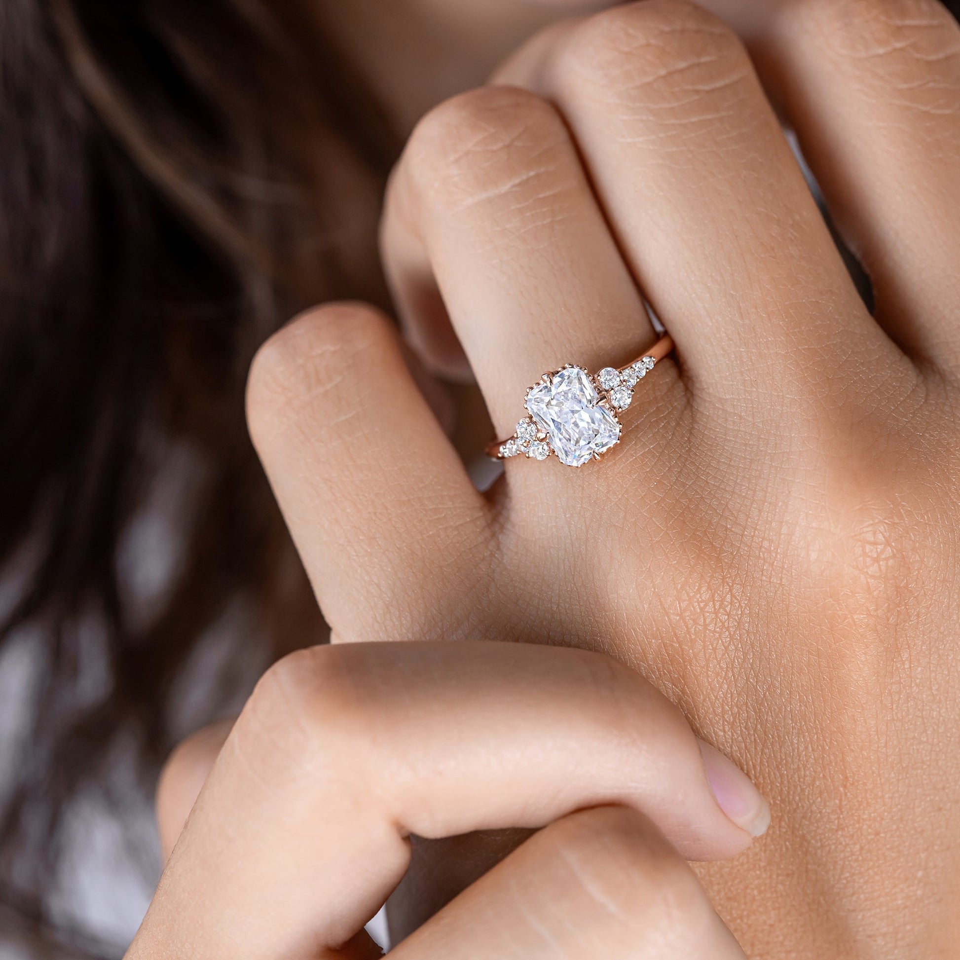 2 CT Round Three Stones Lab Grown Diamond Engagement Ring