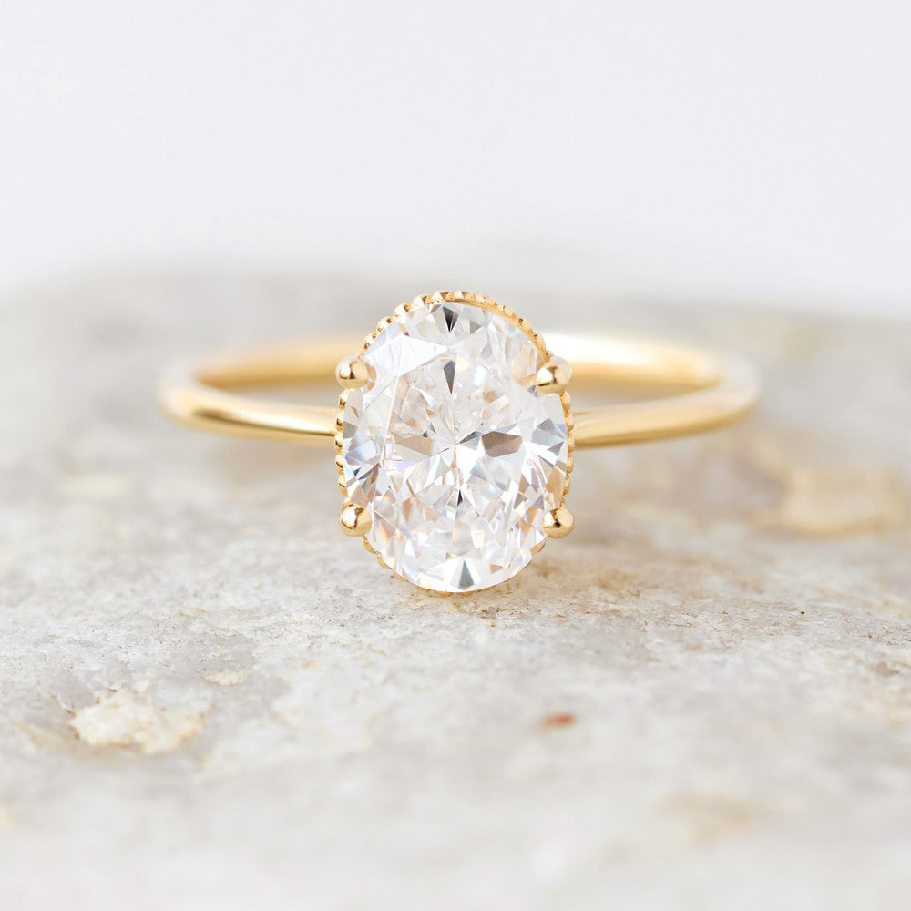2 CT Round Three Stones Lab Grown Diamond Engagement Ring