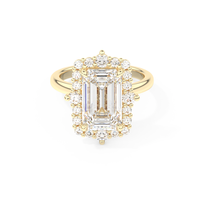 3.35 CT Emerald Moissanite Halo Engagement Ring (US Size 4.75 Ready To Ship)
