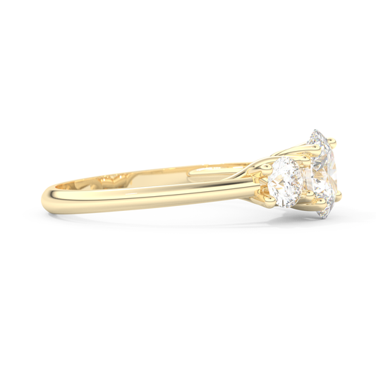 1.91 CT Oval Cut Moissanite Three Stone Engagement Ring (US Size 11 Ready To Ship)