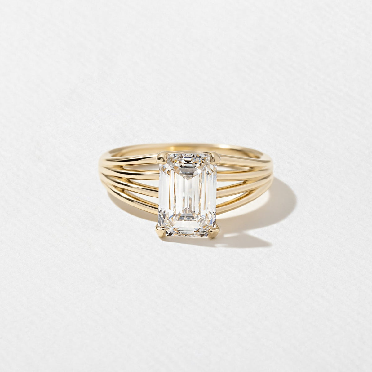Emerald Pave Engagement Ring – 1 CT Lab Grown Diamond
