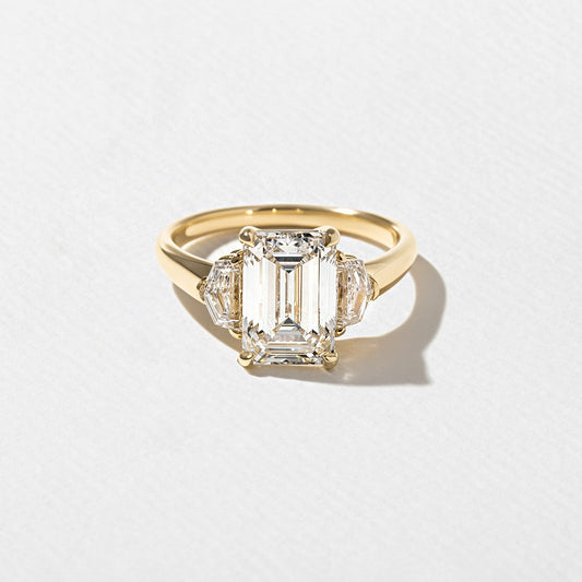 Emerald Pave Engagement Ring – 1 CT Lab Grown Diamond