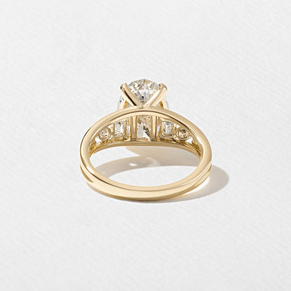 Emerald Pave Engagement Ring – 1 CT Lab Grown Diamond