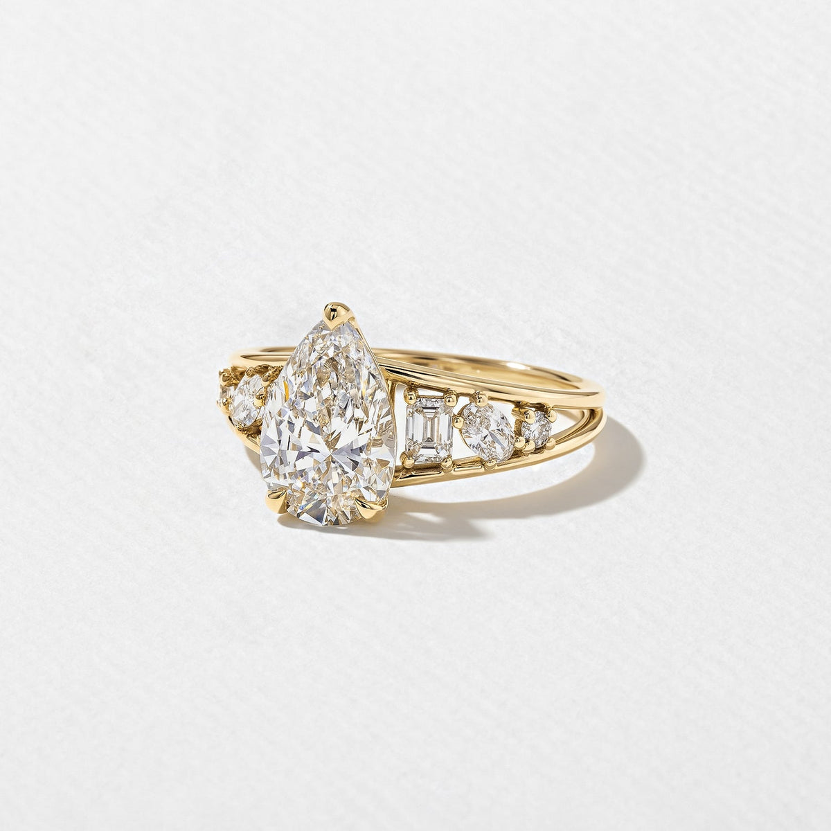 Emerald Pave Engagement Ring – 1 CT Lab Grown Diamond