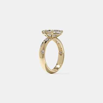 Emerald Pave Engagement Ring – 1 CT Lab Grown Diamond