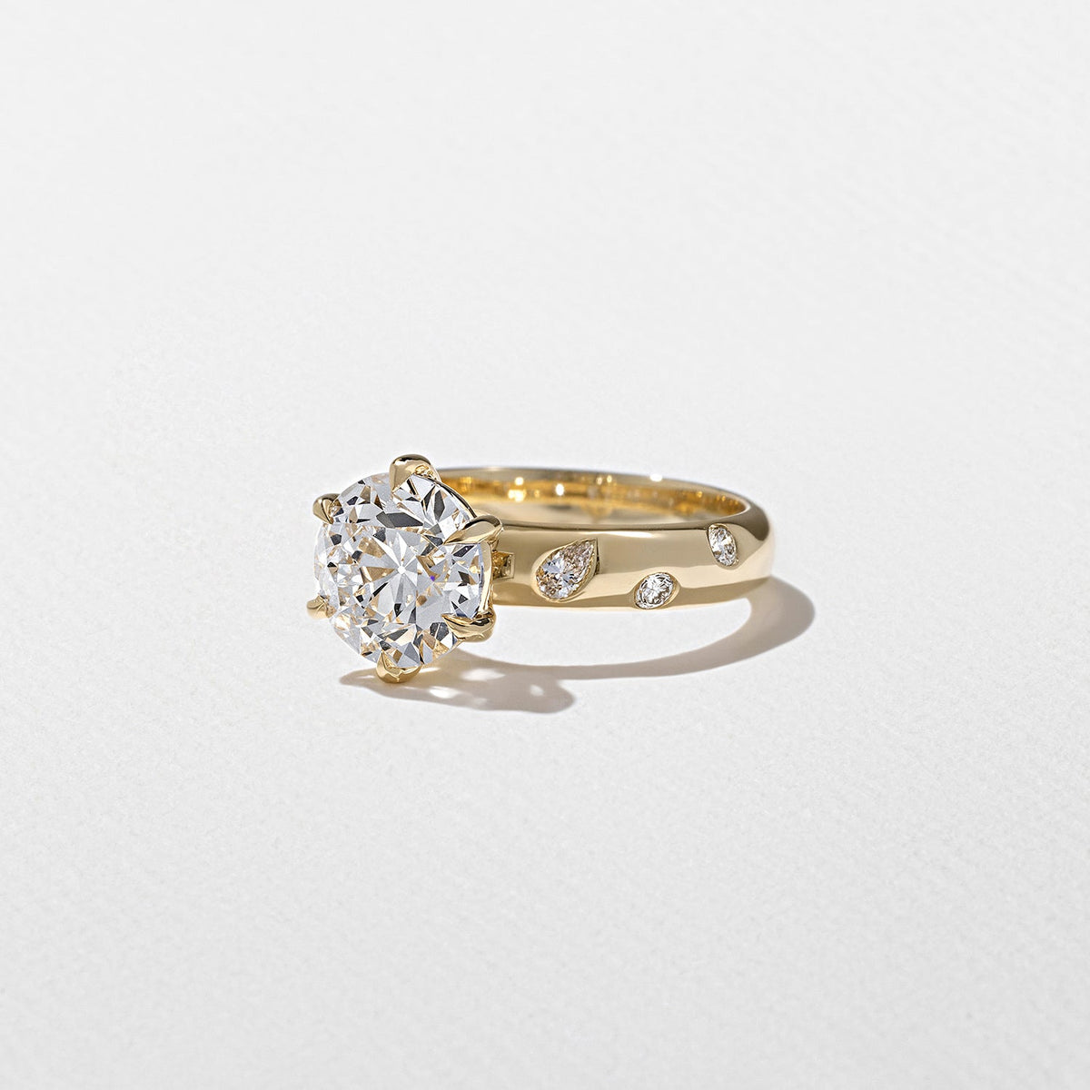 Emerald Pave Engagement Ring – 1 CT Lab Grown Diamond