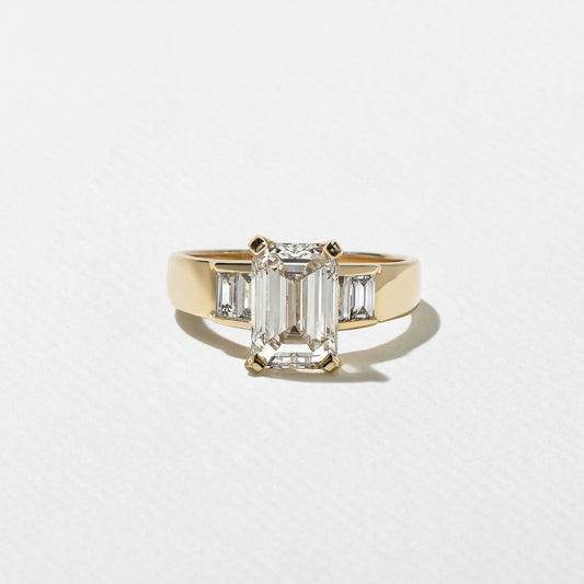 Emerald Pave Engagement Ring – 1 CT Lab Grown Diamond