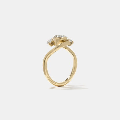 Emerald Pave Engagement Ring – 1 CT Lab Grown Diamond