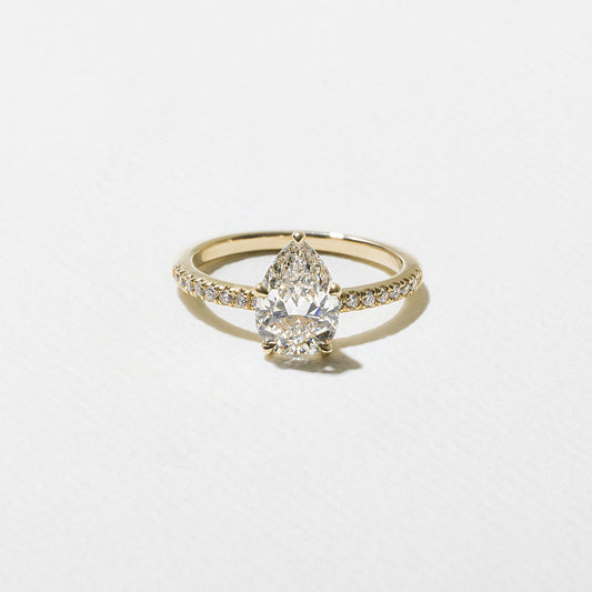 Emerald Pave Engagement Ring – 1 CT Lab Grown Diamond