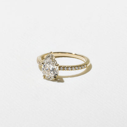 Emerald Pave Engagement Ring – 1 CT Lab Grown Diamond