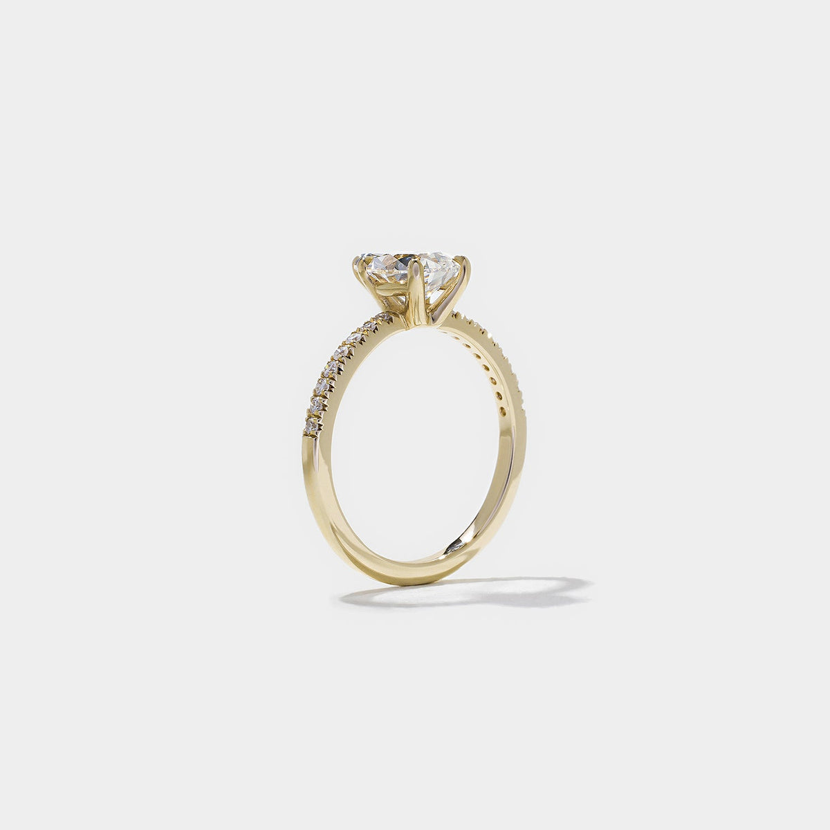 Emerald Pave Engagement Ring – 1 CT Lab Grown Diamond