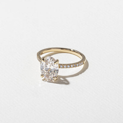 Emerald Pave Engagement Ring – 1 CT Lab Grown Diamond