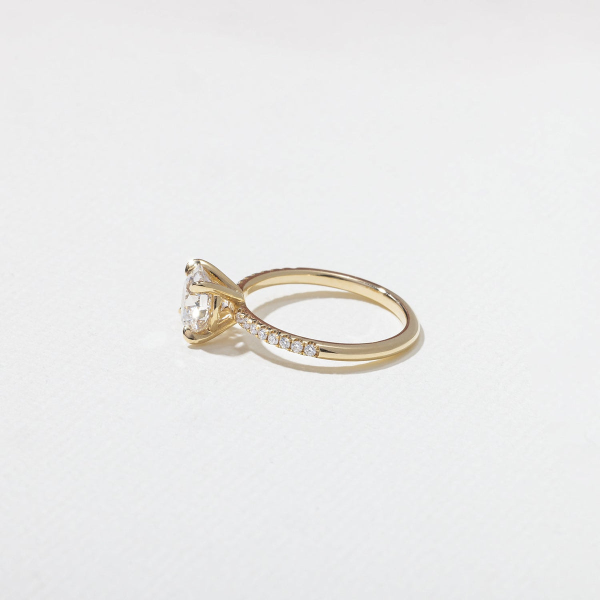 Emerald Pave Engagement Ring – 1 CT Lab Grown Diamond