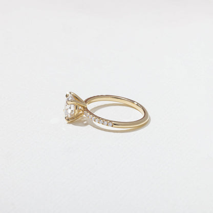 Emerald Pave Engagement Ring – 1 CT Lab Grown Diamond