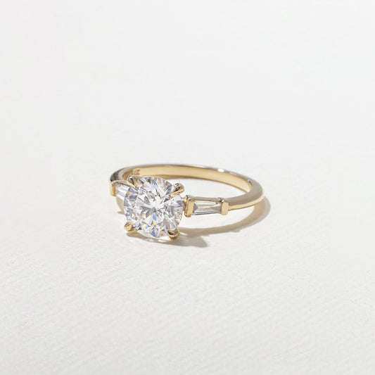 Emerald Pave Engagement Ring – 1 CT Lab Grown Diamond