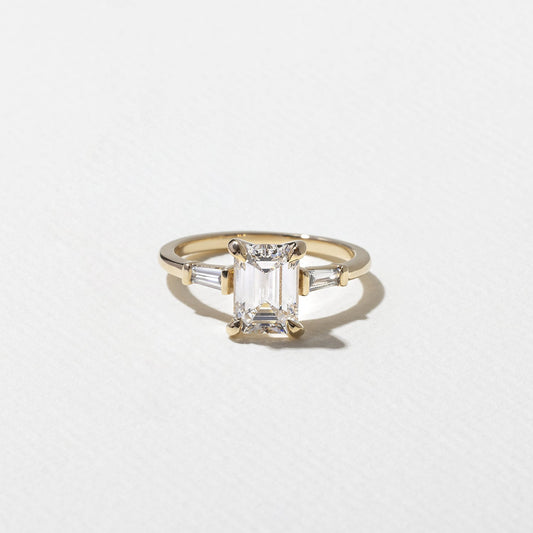 Emerald Pave Engagement Ring – 1 CT Lab Grown Diamond