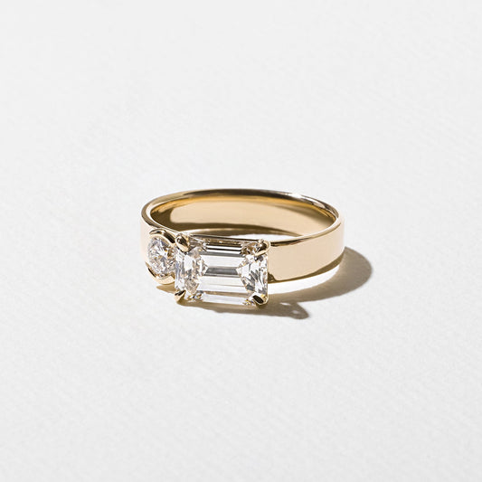 Emerald Pave Engagement Ring – 1 CT Lab Grown Diamond