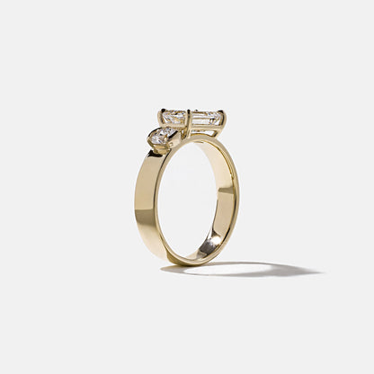 Emerald Pave Engagement Ring – 1 CT Lab Grown Diamond