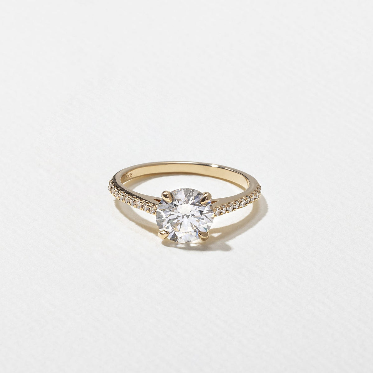 Emerald Pave Engagement Ring – 1 CT Lab Grown Diamond