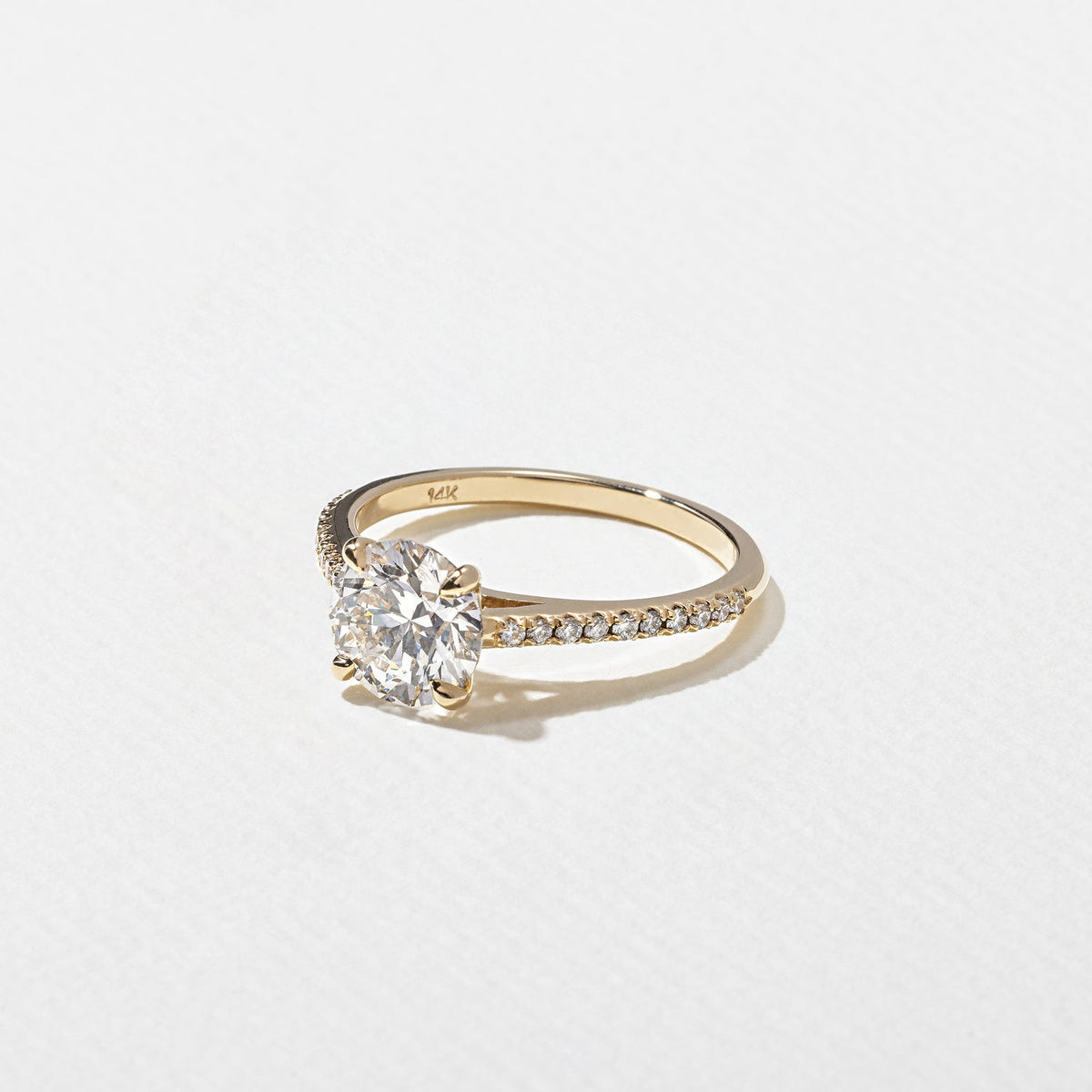 Emerald Pave Engagement Ring – 1 CT Lab Grown Diamond