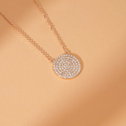 1.0 CT Round Bezel Solitaire Lab Grown Diamond Necklace