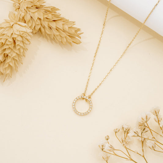 1.0 CT Round Bezel Solitaire Lab Grown Diamond Necklace