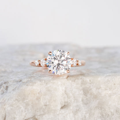 2 CT Round Three Stones Lab Grown Diamond Engagement Ring