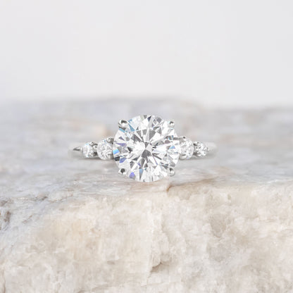 2 CT Round Three Stones Lab Grown Diamond Engagement Ring