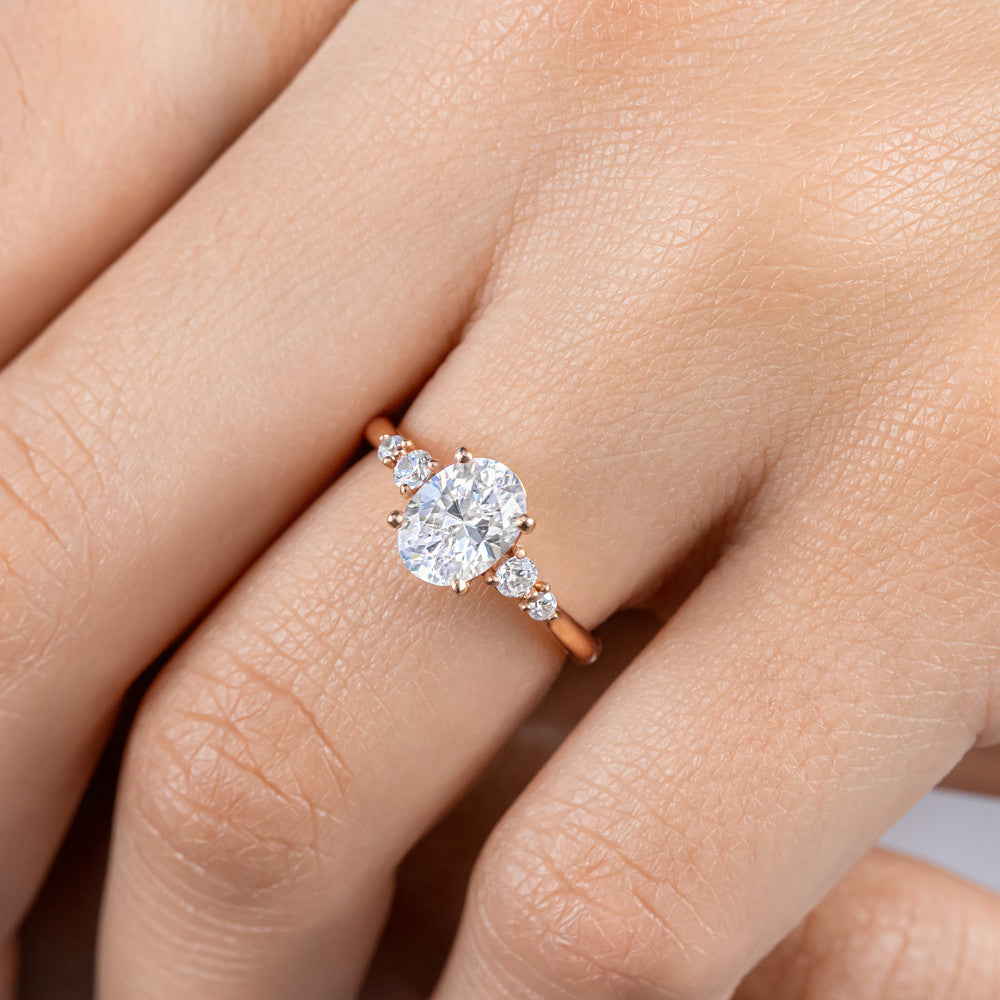 2 CT Round Three Stones Lab Grown Diamond Engagement Ring