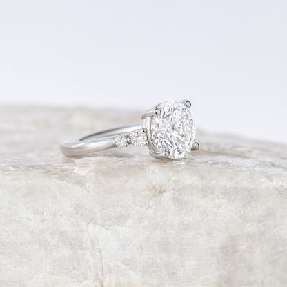 2 CT Round Three Stones Lab Grown Diamond Engagement Ring