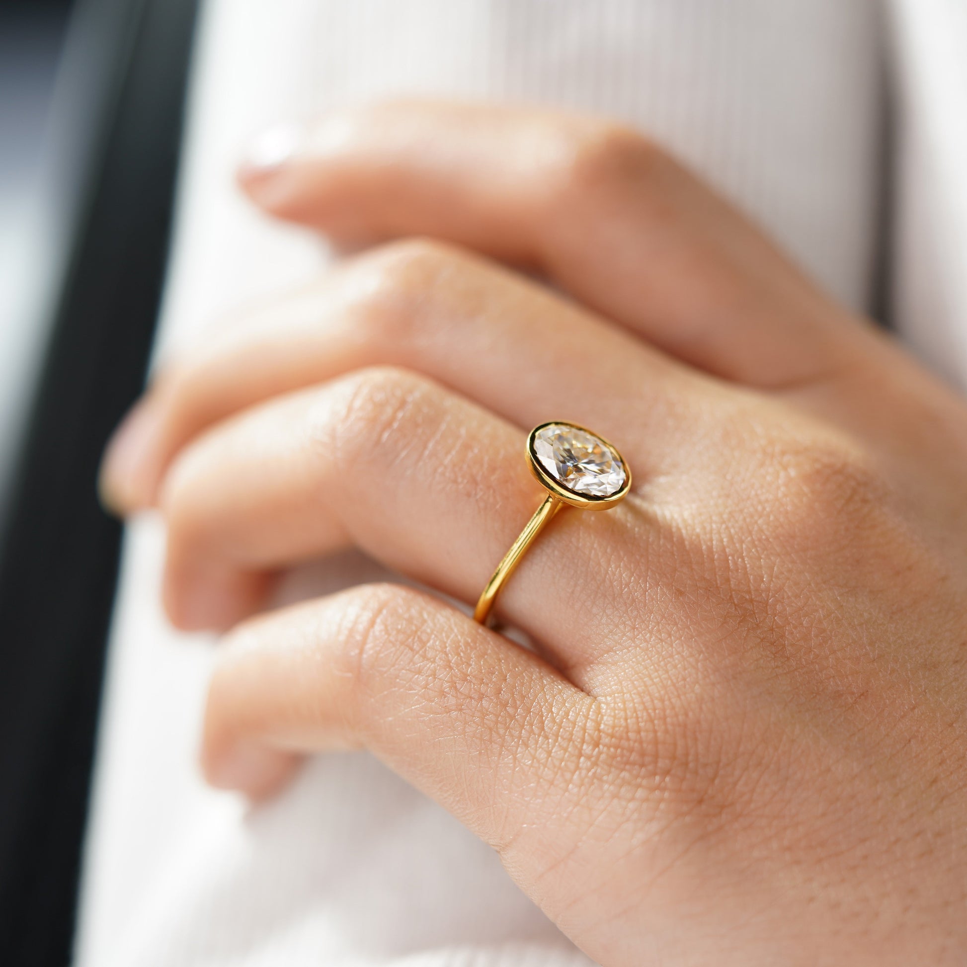 Oval Solitaire Engagement Ring – 2 CT Lab Grown Diamond