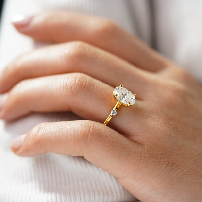 Oval Solitaire Engagement Ring – 2 CT Lab Grown Diamond