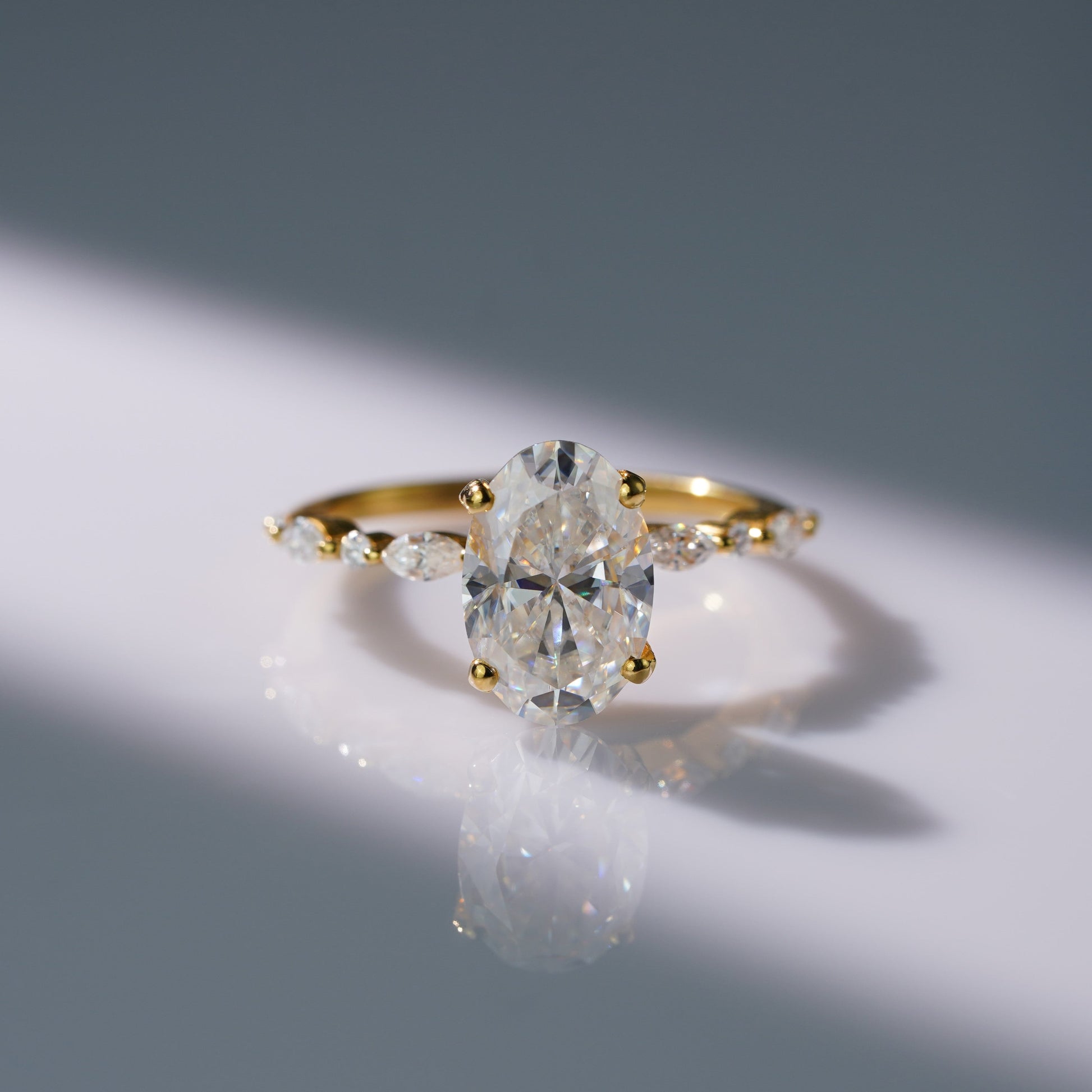 Oval Solitaire Engagement Ring – 2 CT Lab Grown Diamond