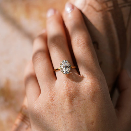 Oval Solitaire Engagement Ring – 2 CT Lab Grown Diamond