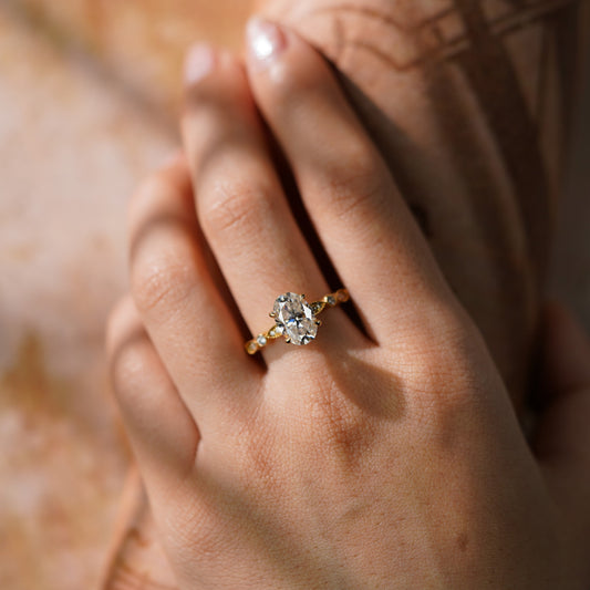 Oval Solitaire Engagement Ring – 2 CT Lab Grown Diamond