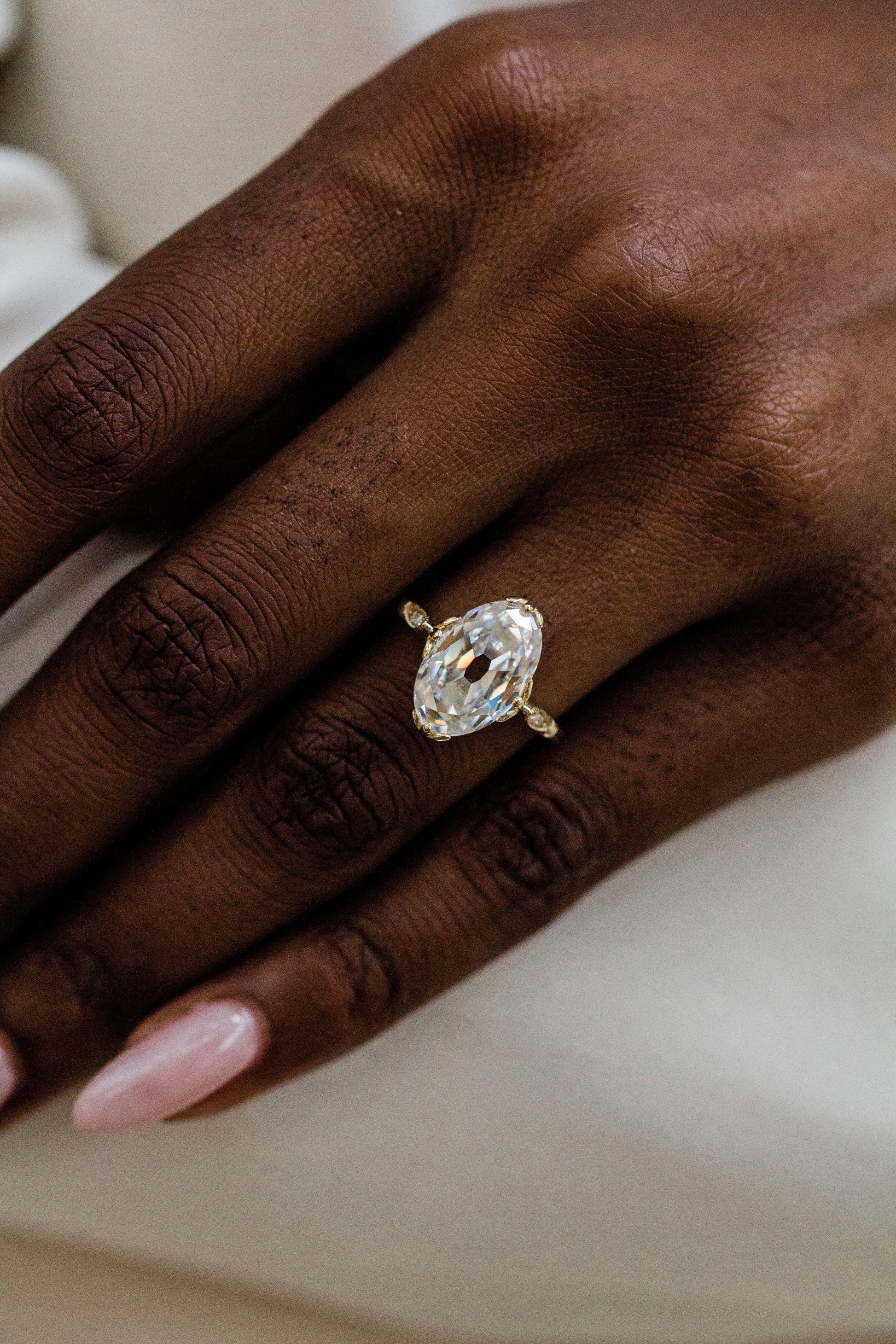 Round Swirl Semi Pave Engagement Ring – 1 CT Moissanite Diamond